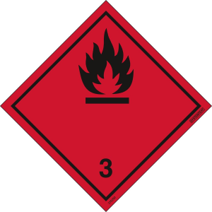 ADR Brandfarliga vätskor nr 3 - ADR-märkning - 100x100 mm