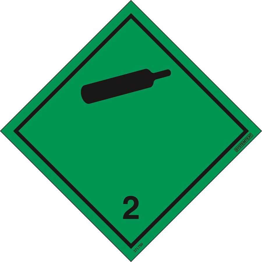 ADR Ej brandfarliga, ej giftiga gaser nr 2.2 - ADR-märkning - 100x100 mm