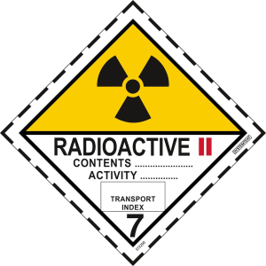 ADR Radioaktiva ämnen nr 7B - ADR-märkning - 100x100 mm