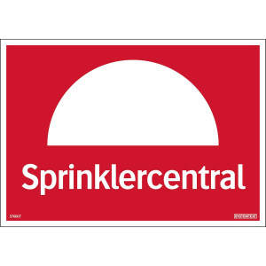 Sprinklercentral A4 plast - Skylt - 297x210 mm