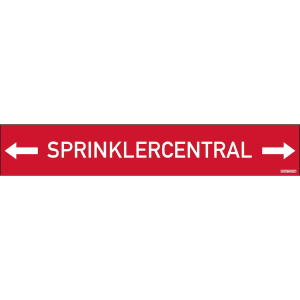 Sprinklercentral med pilar - Skylt - 350x60 mm