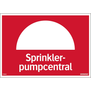 Sprinkler-pumpcentral - Skylt - 148x105 mm
