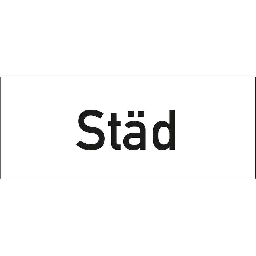 Hänvisningsskylt graverad städ - Skylt - 100x40 mm