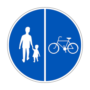 Påbjudna gång- och cykelbanor - D7-1 - Skylt - 600x600 mm