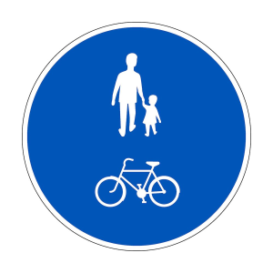 Påbjudna gång- och cykelbanor - D6 - Skylt - 450x450 mm