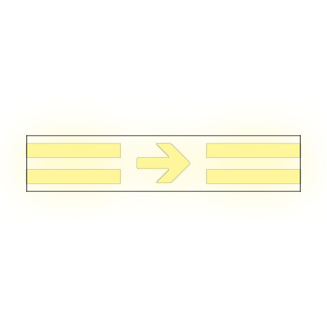 GlowLite™ Vägg- och sockelmarkering - Skylt - 1 000x40 mm