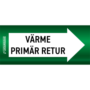 Rörmärkning Indoor Värme primär retur - VVS - 10 m x 110 mm