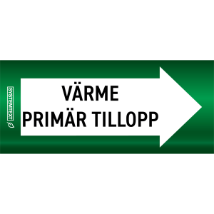 Rörmärkning Indoor Värme primär tillopp - VVS - 10 m x 110 mm
