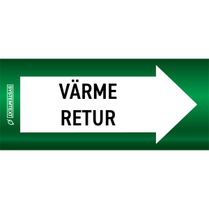 Rörmärkning Indoor Värme retur - VVS - 10 m x 110 mm