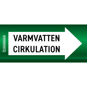 Rörmärkning Recycled Varmvatten cirkulation - VVS - 10 m x 160 mm