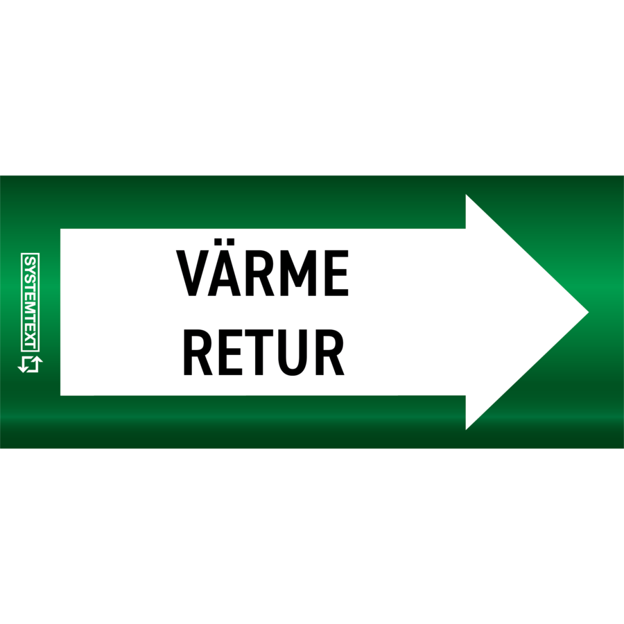 Rörmärkning Recycled Värme retur - VVS - 10 m x 160 mm