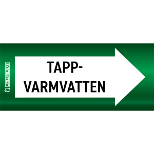 Rörmärkning Recycled Tappvarmvatten - VVS - 10 m x 160 mm