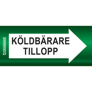 Rörmärkning Recycled Köldbärare tillopp - VVS - 10 m x 160 mm