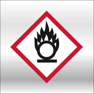 Rörmärkning Indoor Oxiderande GHS03 - Faropiktogram - 10 m x 40 mm