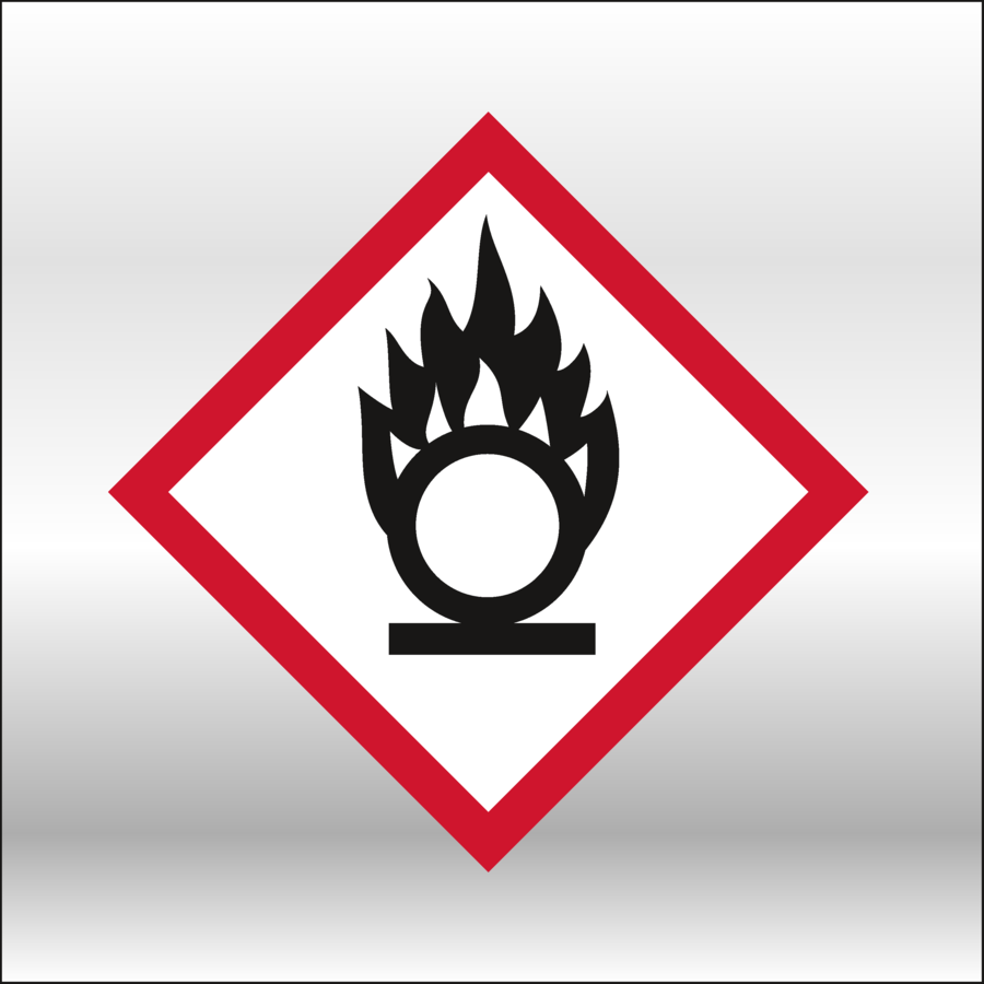 Rörmärkning Indoor Oxiderande GHS03 - Faropiktogram - 10 m x 40 mm