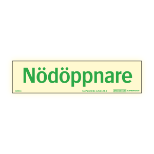 Supernova® Markering nödöppnare - Skylt - 160x40 mm