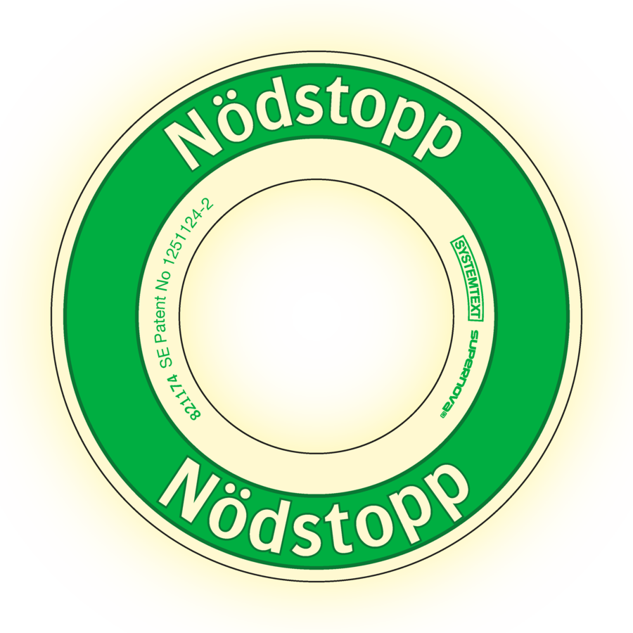 Supernova® Nödstopp grön rund AFS - Skylt