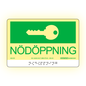 Supernova® Taktil nödöppning - Skylt - 150x100 mm