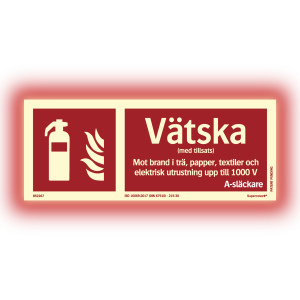 Supernova+® Vätskesläckare - Skylt - 250x100 mm