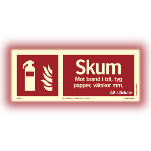 Supernova+® Skumsläckare - Skylt - 250x100 mm