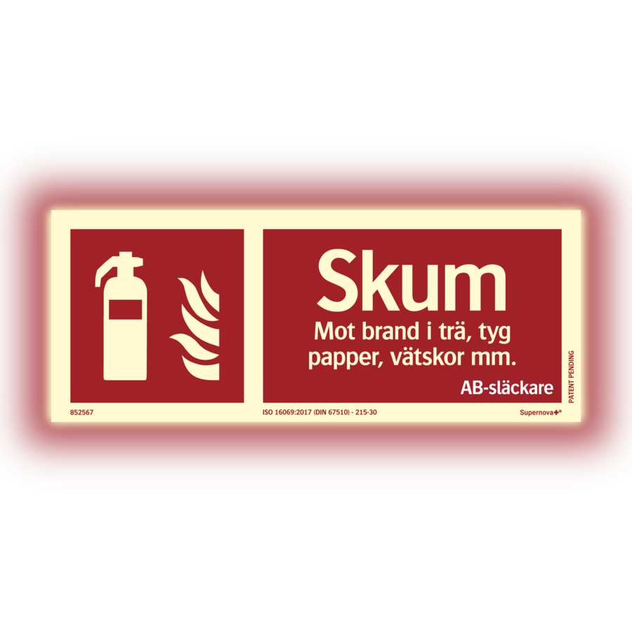Supernova+® Skumsläckare - Skylt - 250x100 mm