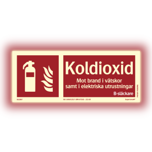 Supernova+® Koldioxidsläckare - Skylt - 250x100 mm