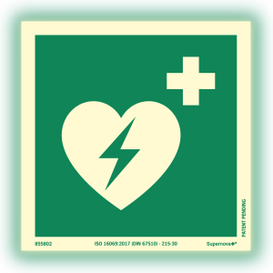 Supernova+® Defibrillator - Skylt - 150x150 mm